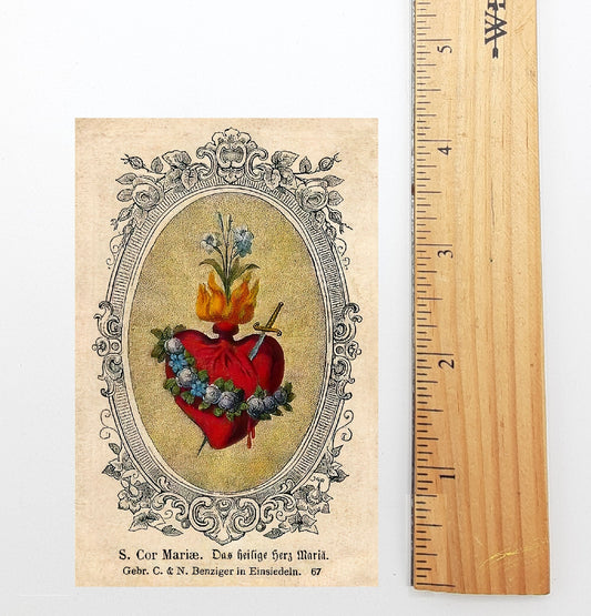 Holy Card – Immaculate Heart Old Fashioned– pack of 10/100/1000 – Restored Vintage Holy Card