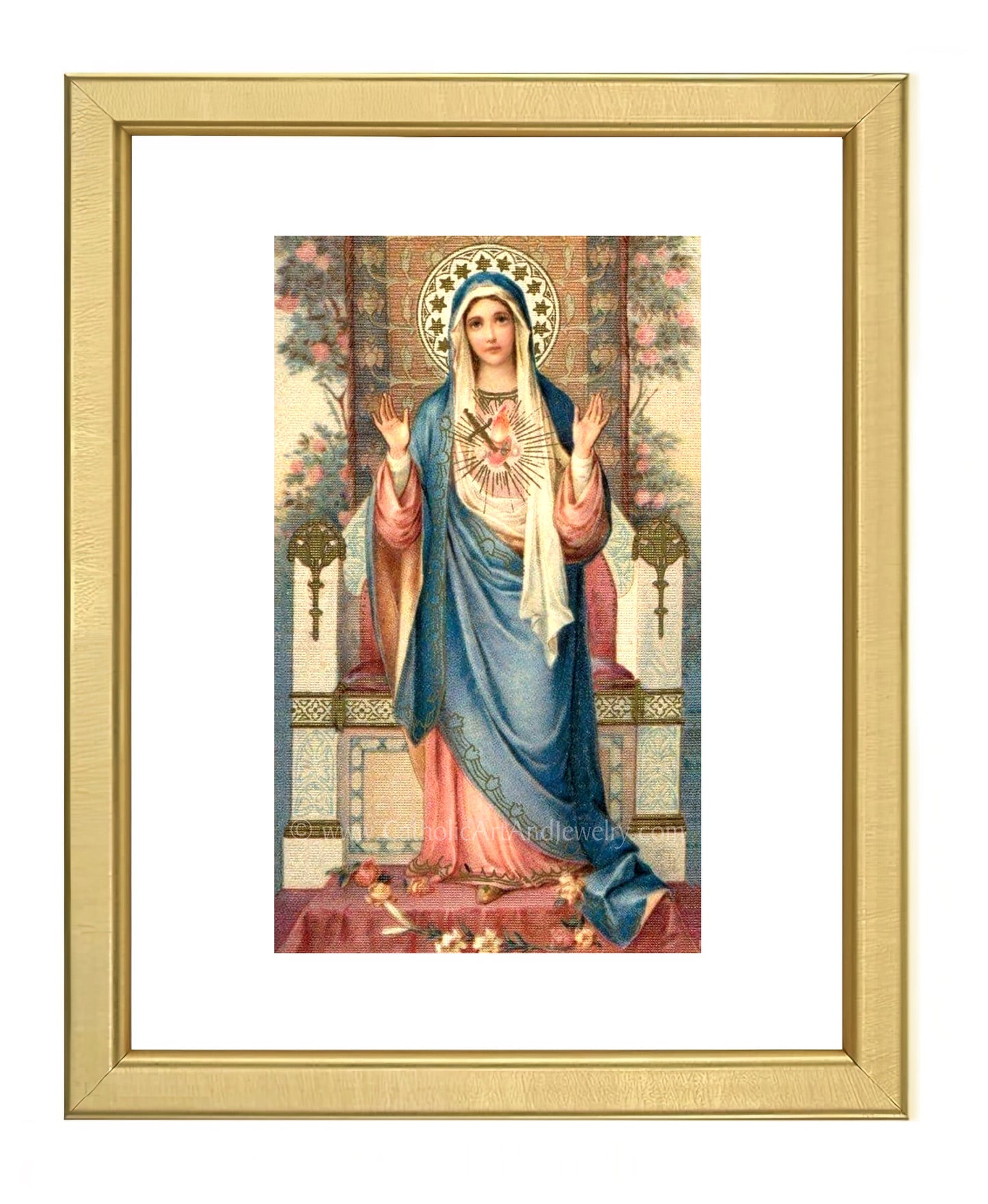 a painting of a woman in a blue dress