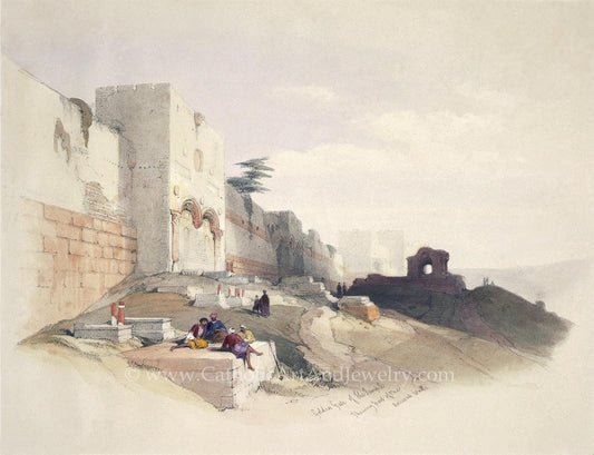 New! Golden Gate of Old Jerusalem – Christ's Triumphant Entry Gate – Showing the Old Walls – David Roberts – Archival Quality