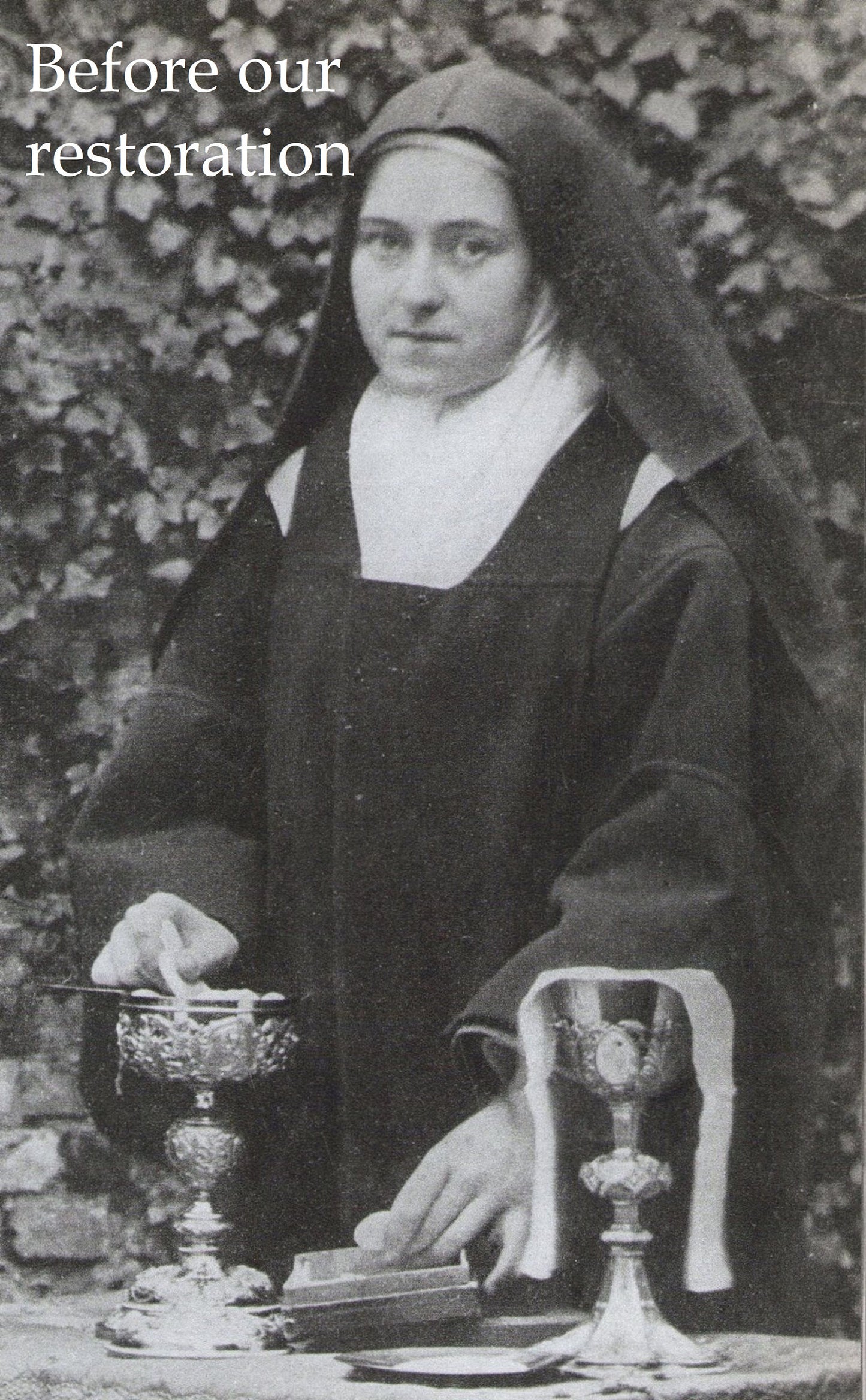 St. Therese Preparing for Mass as the Sacristan – Exclusive Restoration! – Vivid Photo – Saint Theresa – Catholic Gift