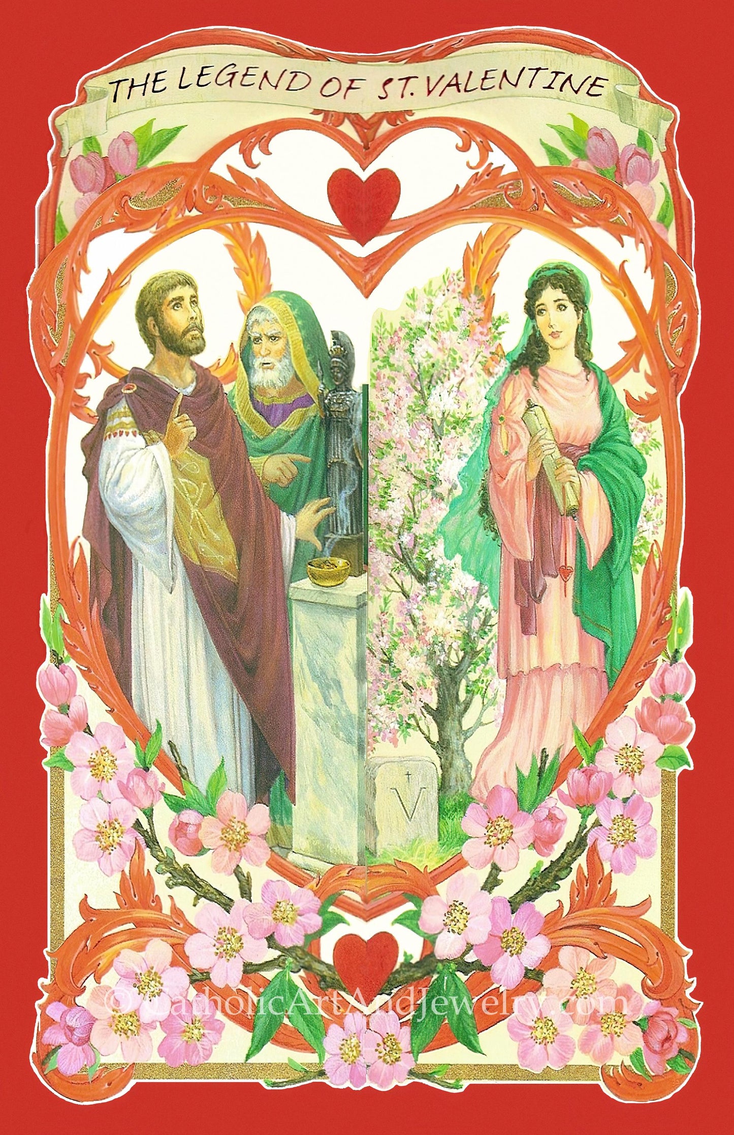 New! Legend of St. Valentine - Restored Vintage Holy Card – pack of 10/100/1000