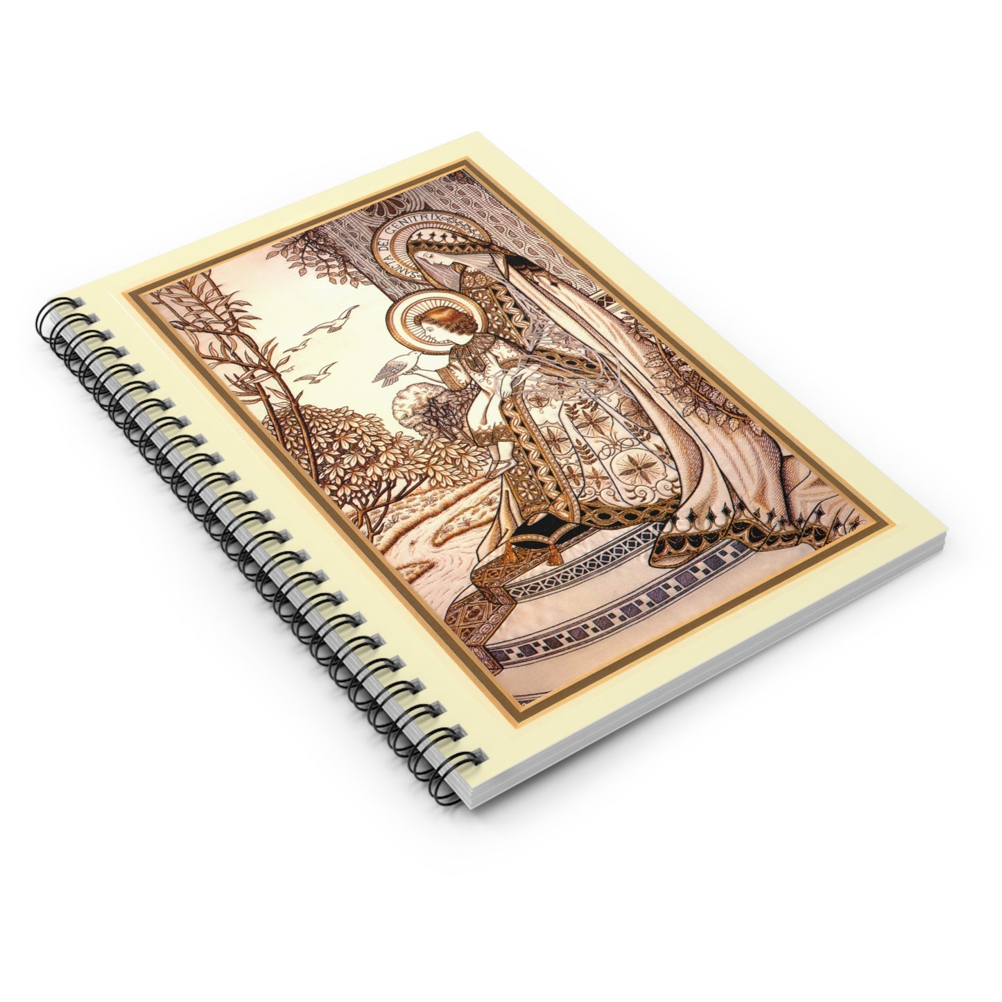 New! Madonna and Child Journal - Loreto Embroidery Spiral Notebook - Free Shipping!