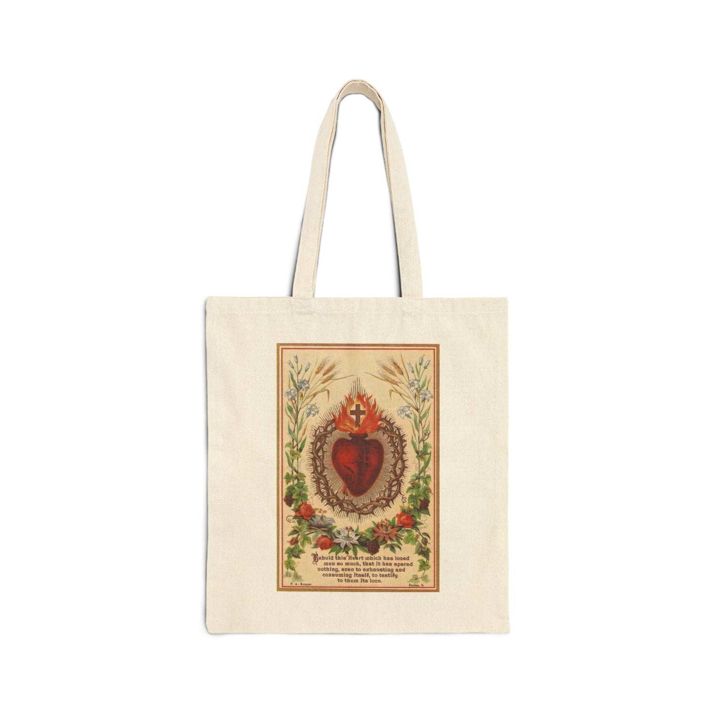 New! Sacred Heart of Jesus Tote Bag - Cotton Canvas - Free Shipping!