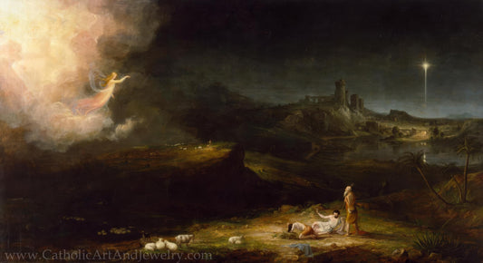 New! Angel Appearing to the Shepherds –  Thomas Cole – Beautiful Christmas Art – Archival Quality