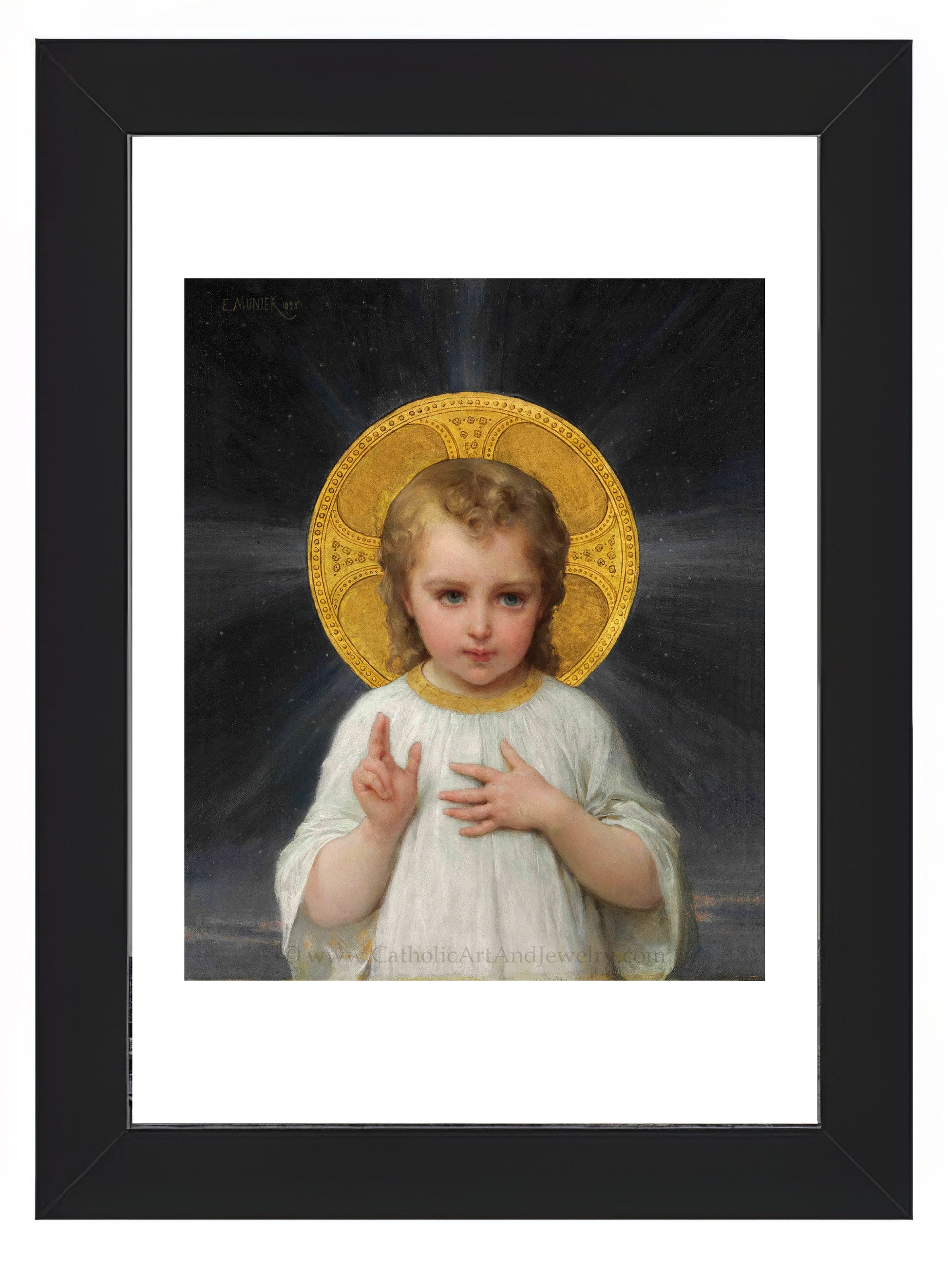 a painting of a young girl with a halo
