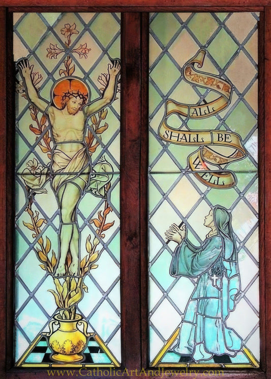 Julian of Norwich – based on Stained Glass – Catholic Art Print – Catholic Gift – Archival Quality