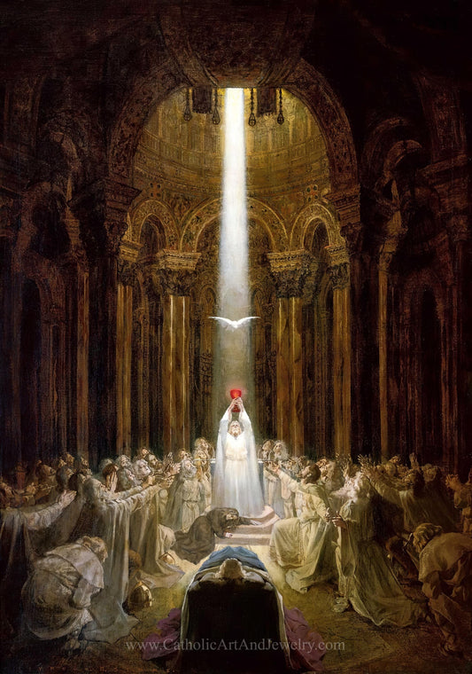 New! The Holy Grail and Parsifal – Seymour Millais Stone – Beautiful Catholic Artwork – Archival Quality