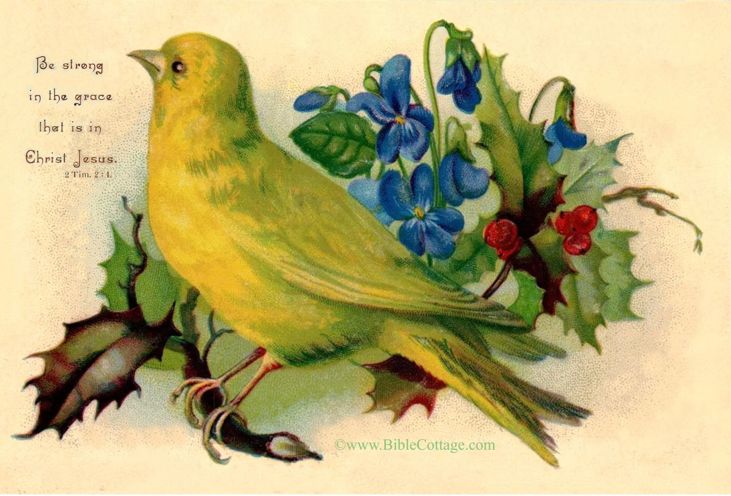 Be Strong in the Grace That Is in Christ Jesus – 2 Timothy 2:1 – Vintage Bible Art – Inspiring and Encouraging