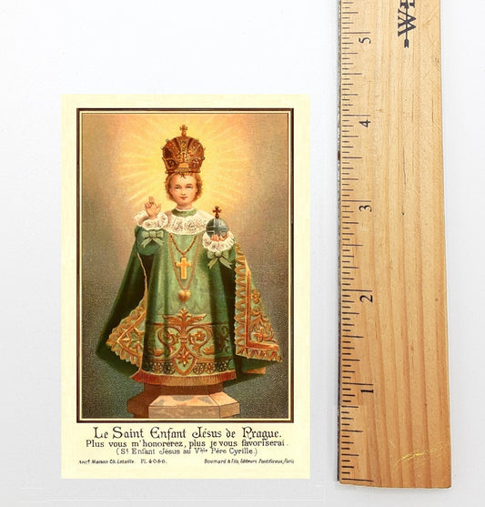 Infant of Prague in Ordinary Times – Restored Vintage Holy Card– pack of 10/100/1000