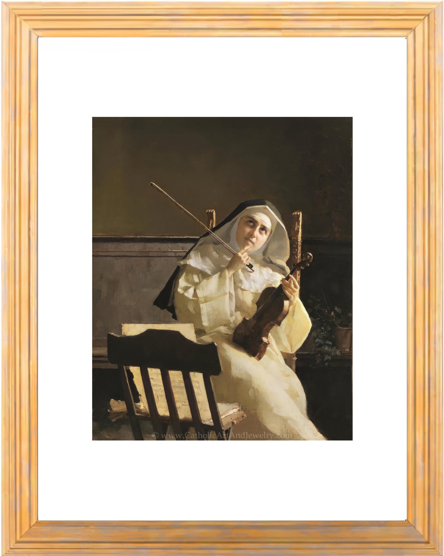 a painting of a woman with a violin