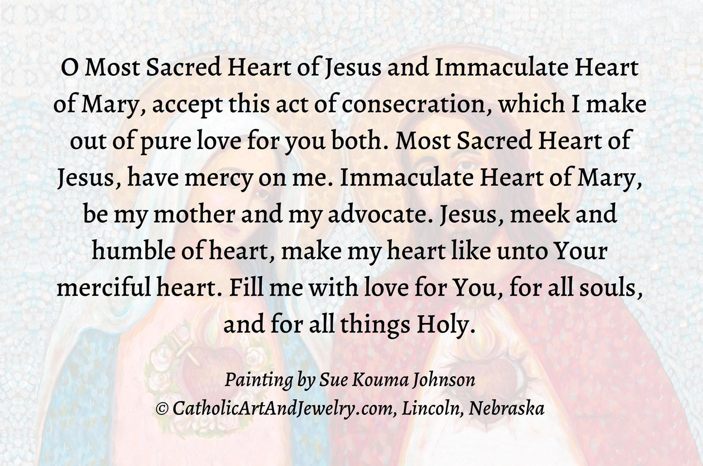 New! Hearts of Jesus and Mary – Consecration to Jesus and Mary – Holy Cards – pack of 10/100/1000
