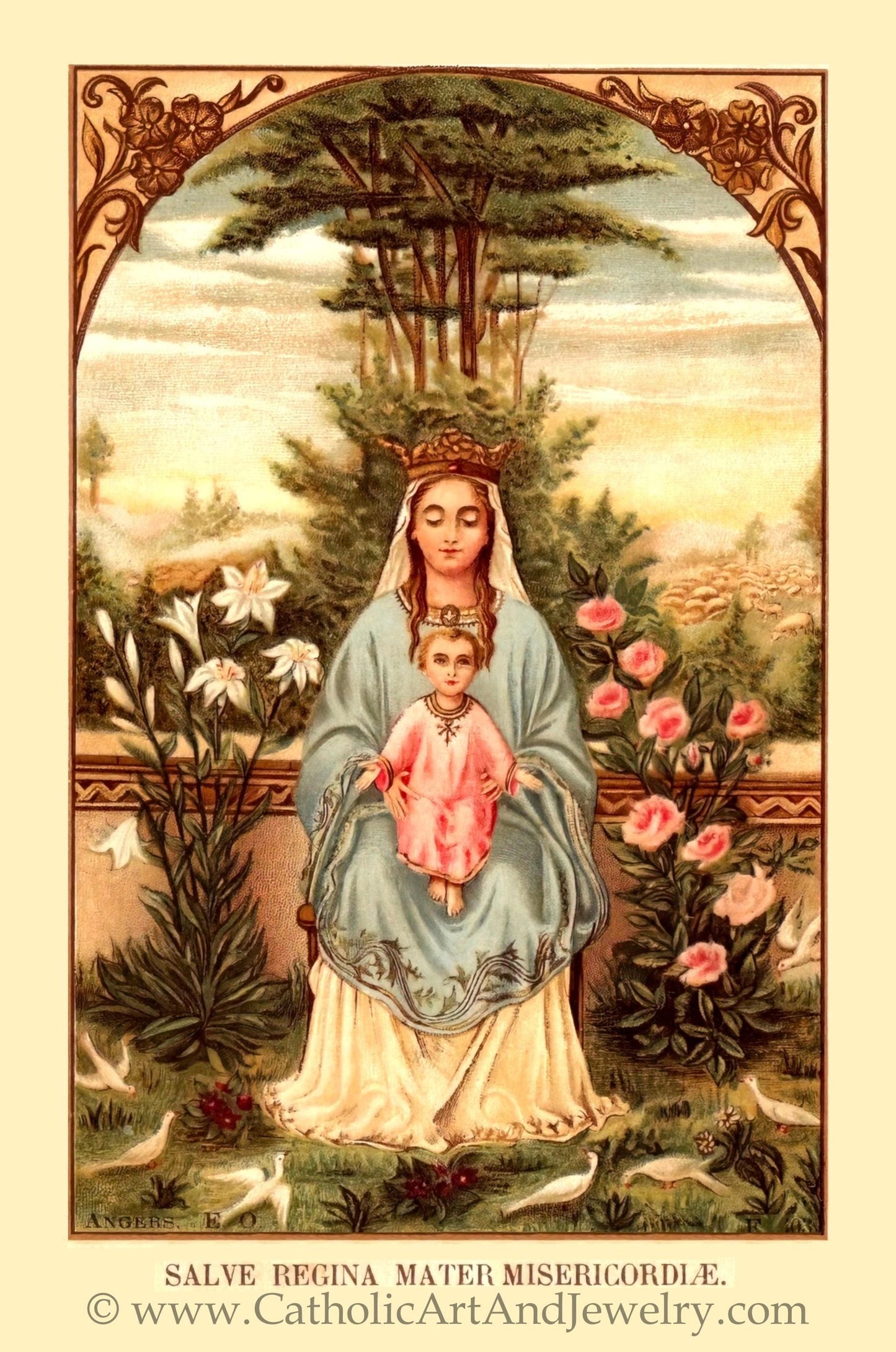 New! Hail Holy Queen Holy Card – Hail Holy Queen Prayer in English – pack of 10/100/1000 – Restored Holy Card