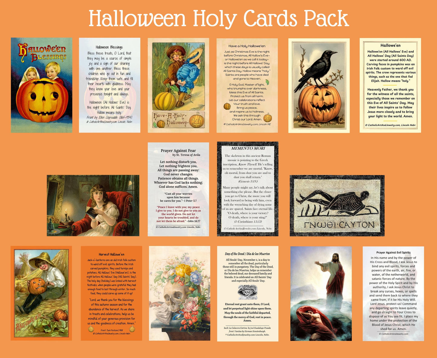 New! Halloween Holy Cards – Variety Pack of 8 – Reclaiming a Christian Holiday
