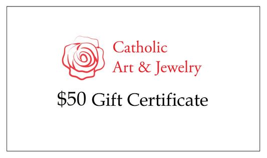 50 Dollar Gift Certificate Only Redeemable in our shop, ClassicCatholic
