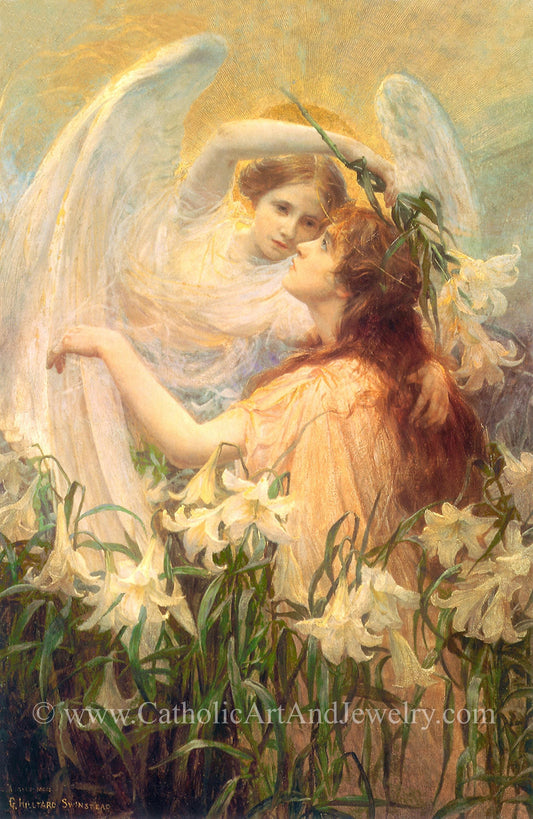 New! The Angel's Message – George Hillyard Swinstead – Beautiful Catholic Art – Archival Quality