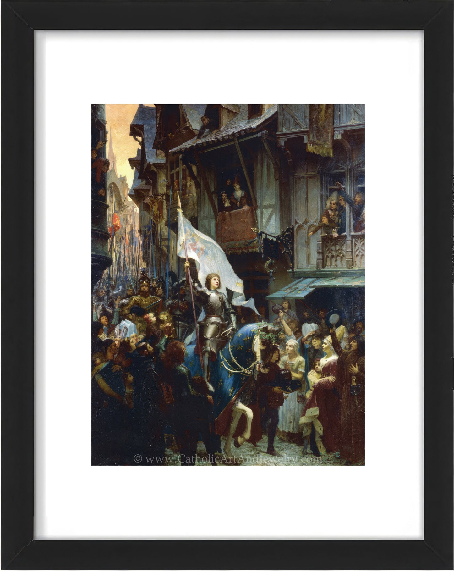 a painting of a man holding a flag in front of a crowd of people