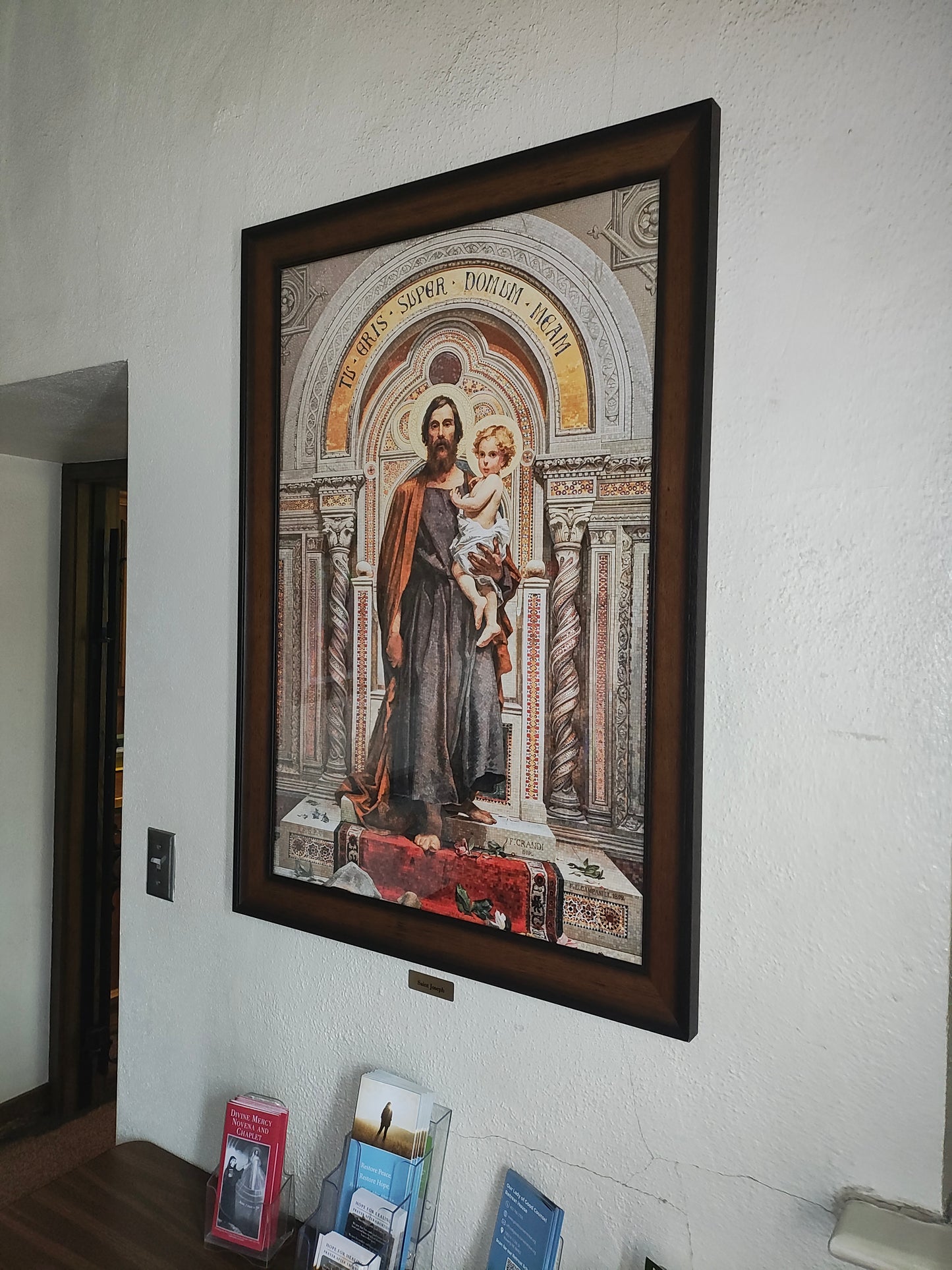 St. Joseph – Mosaic Originally from St. Peter’s Basilica at the Vatican – Catholic Art Print