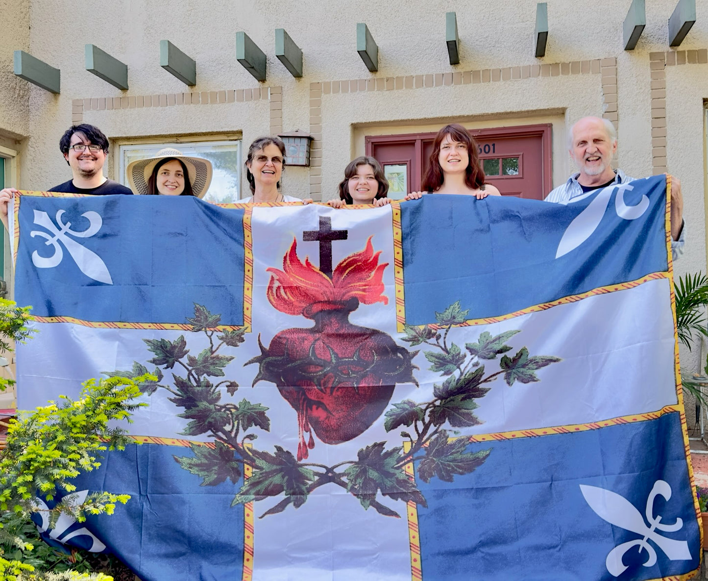 New Sizes! Flag of the Sacred Heart – Blue - Indoor/outdoor Flag – Polyester – 6 Sizes