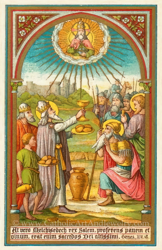 Melchizedek – 3 sizes – Based on an Antique Holy Card – Catholic Art Print – Catholic Gift – Gift for Priest – Archival Quality