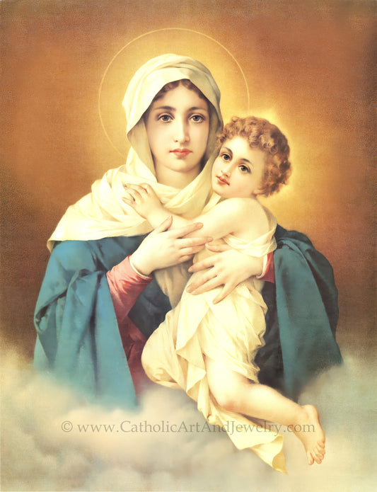 New Restoration! Mother Thrice Admirable, Queen and Victress of Schoenstat – MTA – by Luigi Crosio – Catholic Art Print – Archival Quality