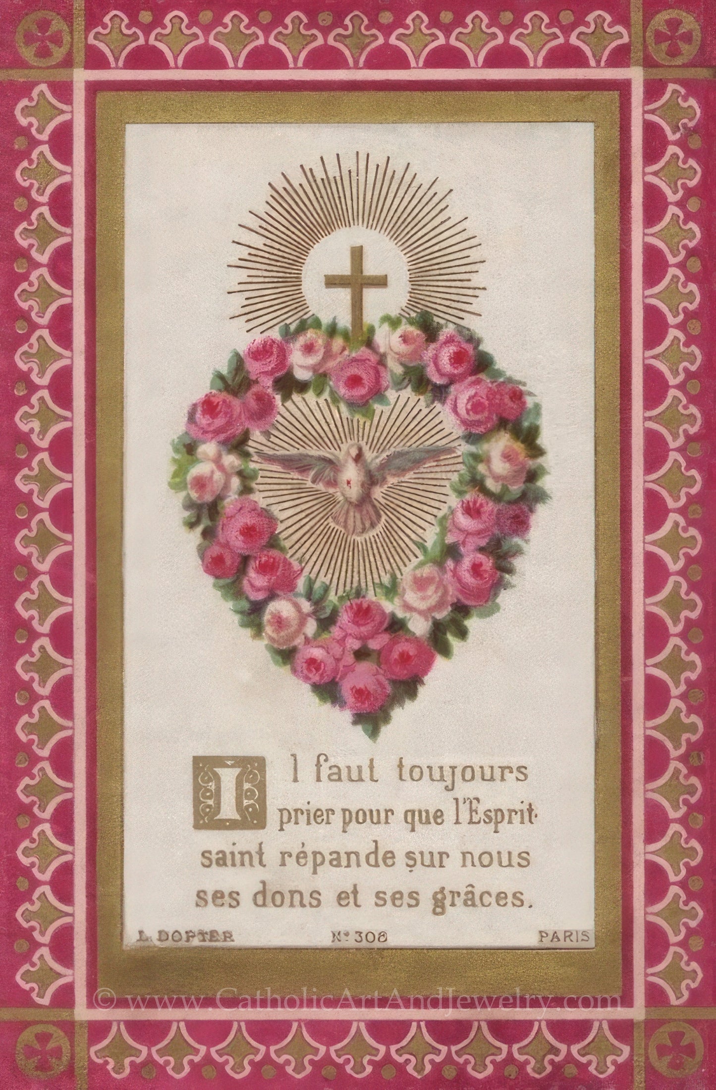 Valentine –4 Sizes – based on a Vintage Holy Card – Catholic Art Print – Archival Quality