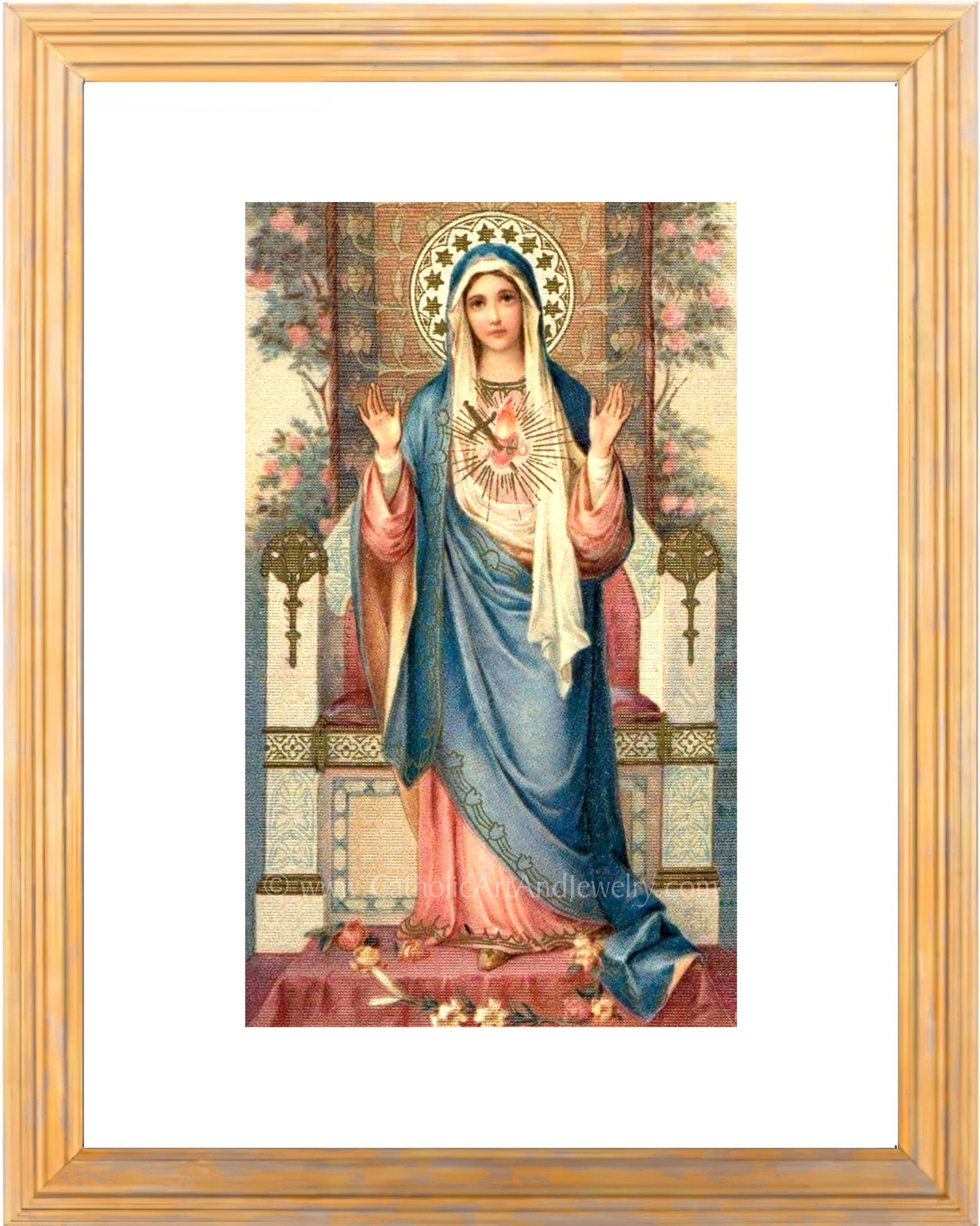 a painting of a woman in a blue dress