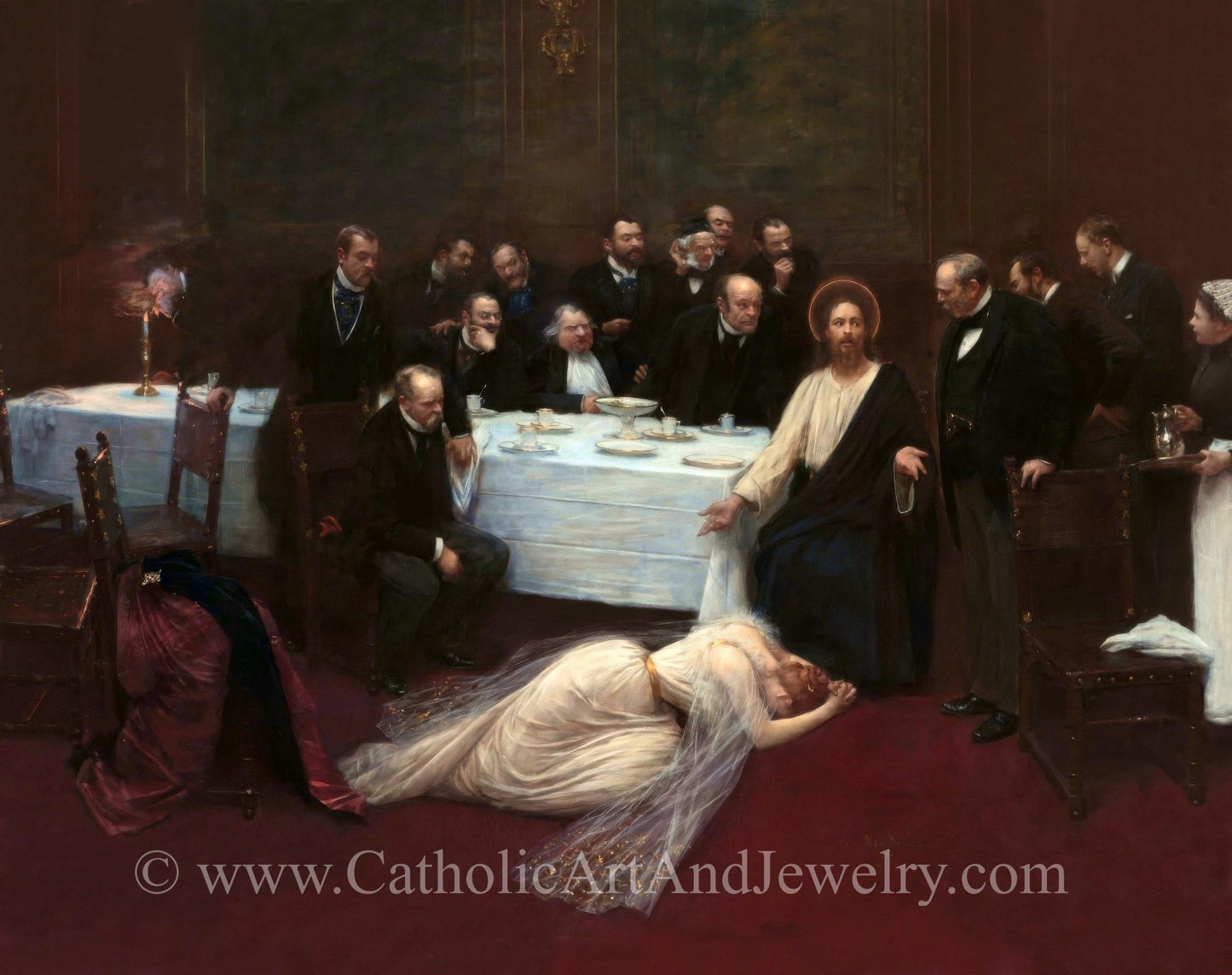 New! Mary Magdalene in the House of Simon the Pharisee – Jean Béraud – Catholic Gift – Beautiful Catholic Wall Art – Archival Qualioty