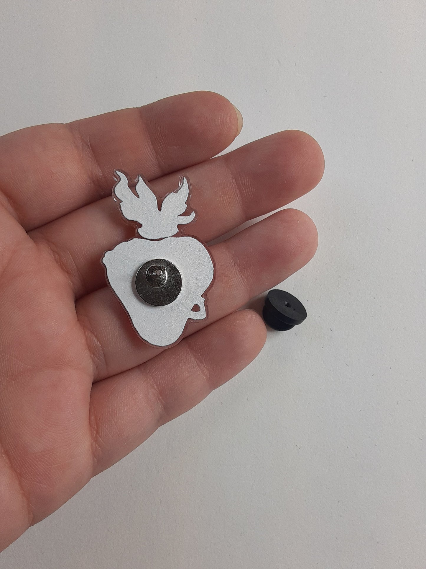 Sacred Heart Pin -- Acrylic -- Good Quality