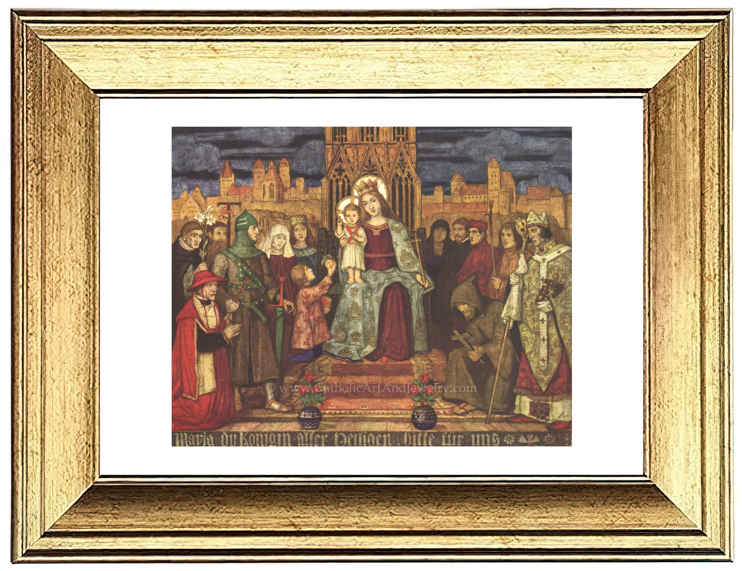 a painting of a group of people on a stage