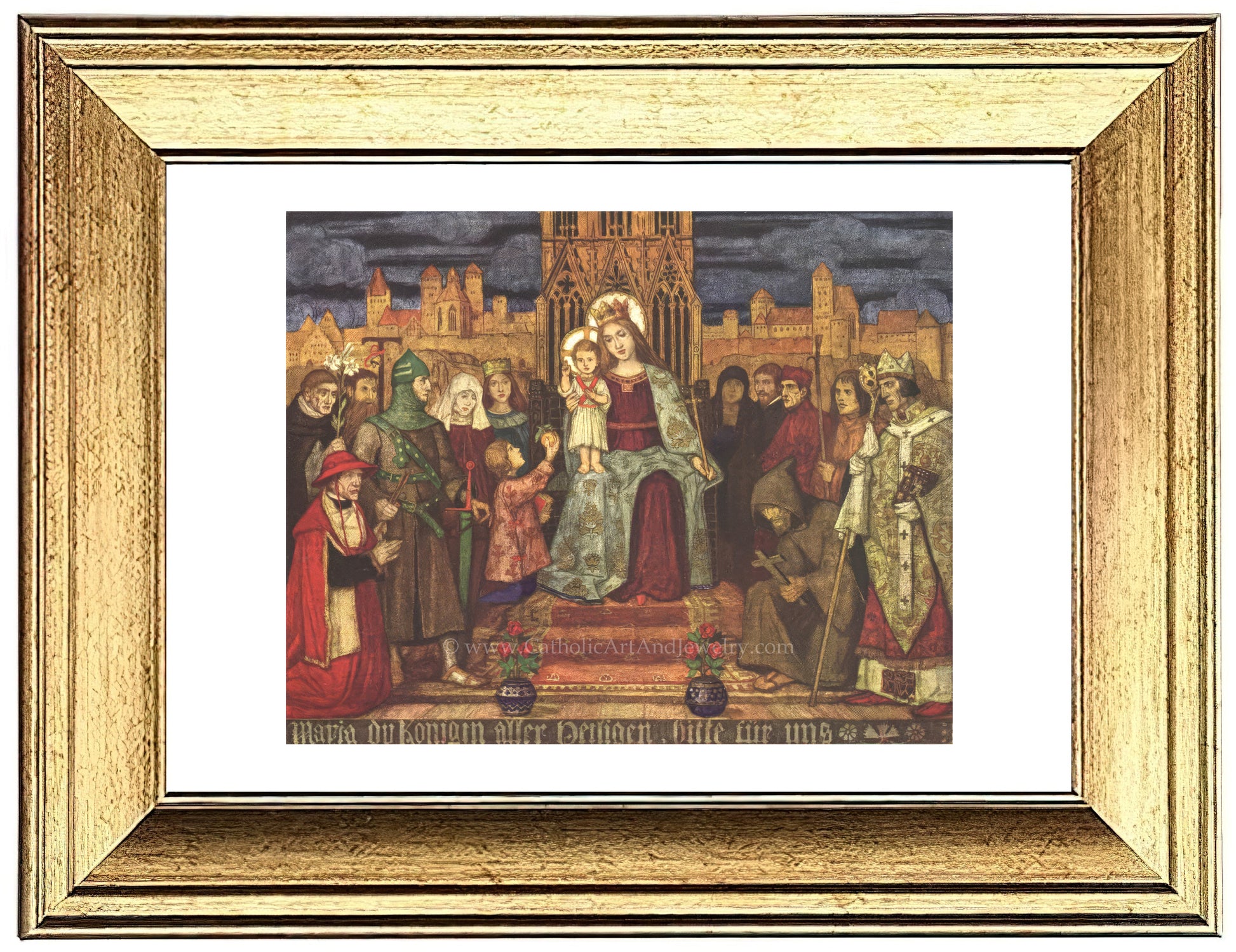 a painting of a group of people on a stage