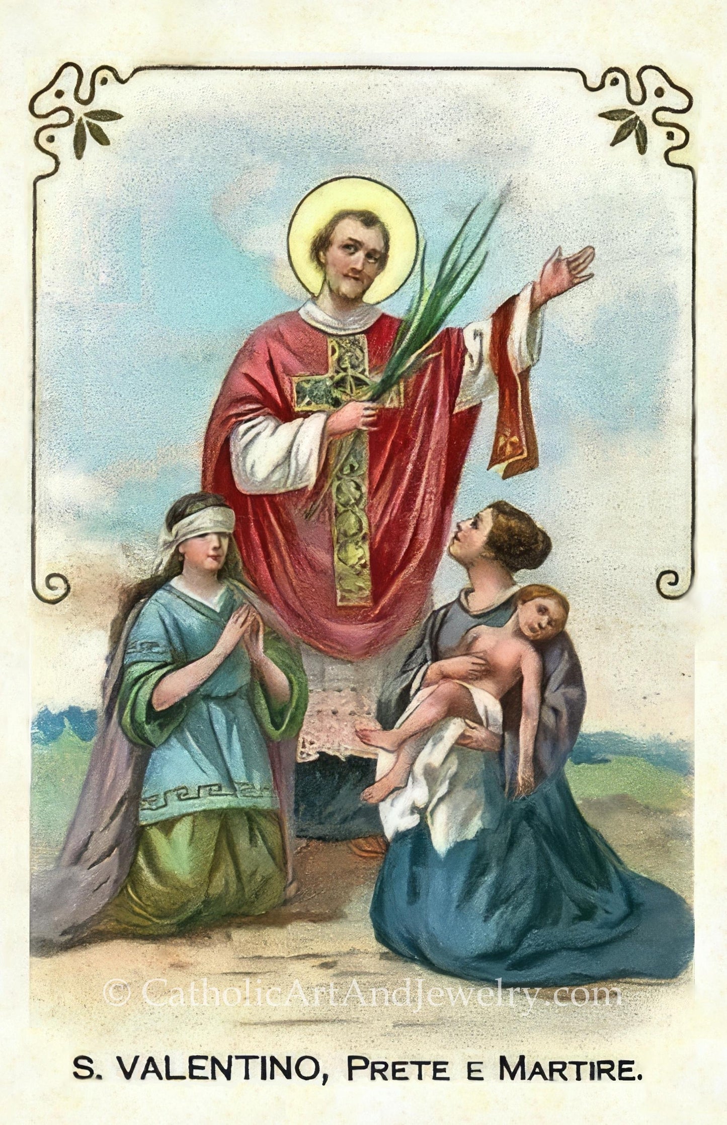 New! Valentine #4 – pack of 10/100/1000 – Restored Vintage Holy Card