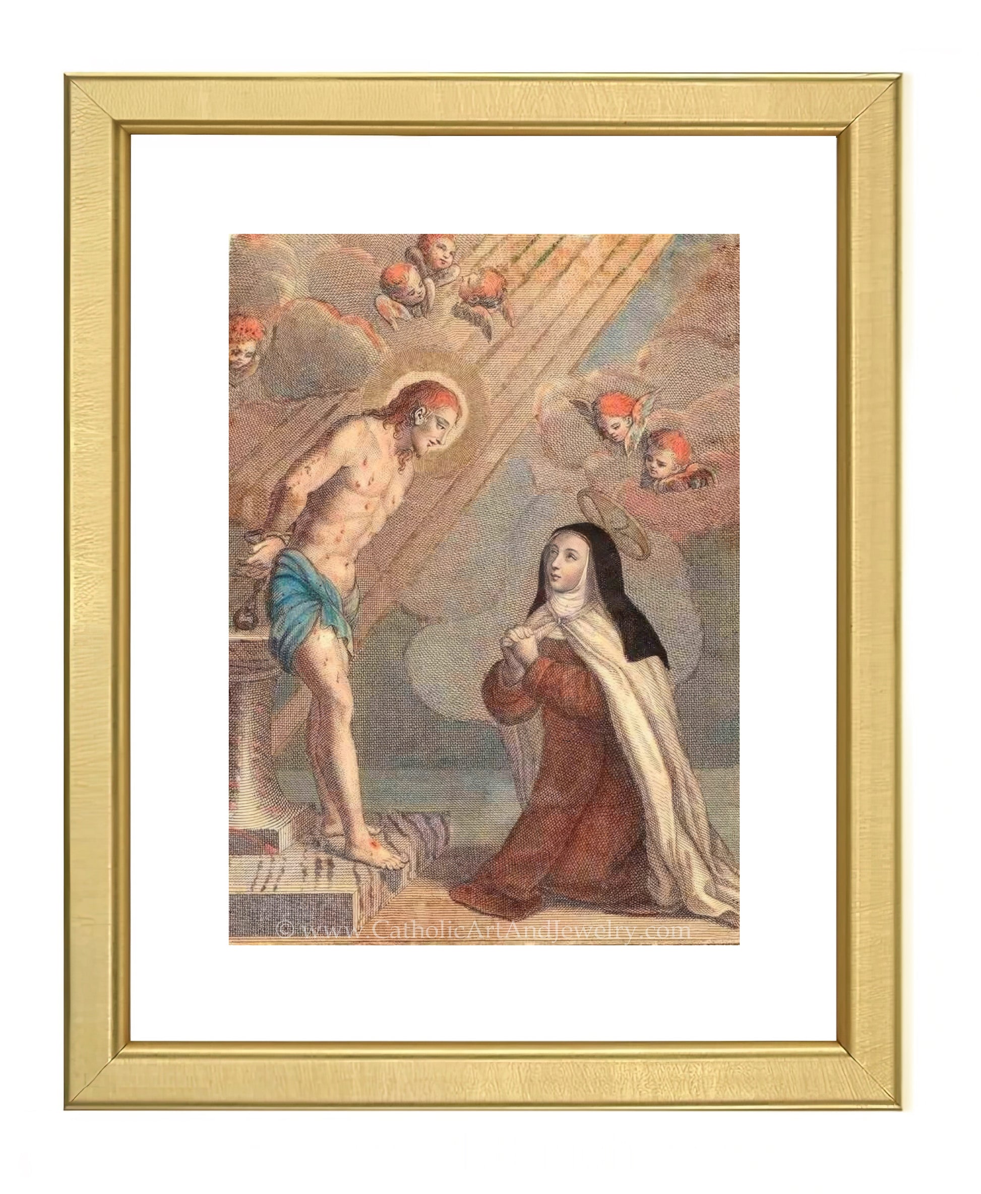 a painting of a man kneeling next to a woman