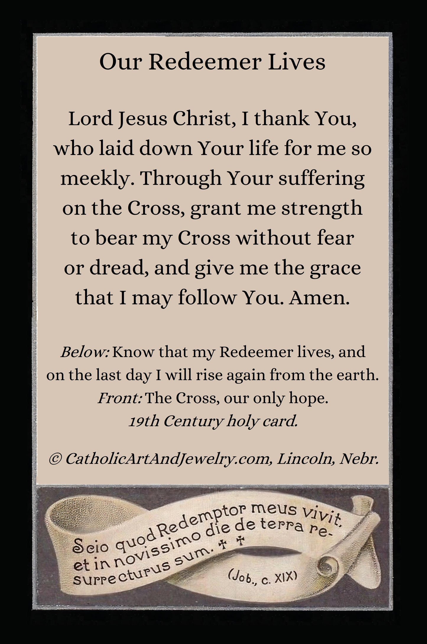 New! Crucifixion – Our Redeemer Lives – pack of 10/100/1000 – Easter Holy Card