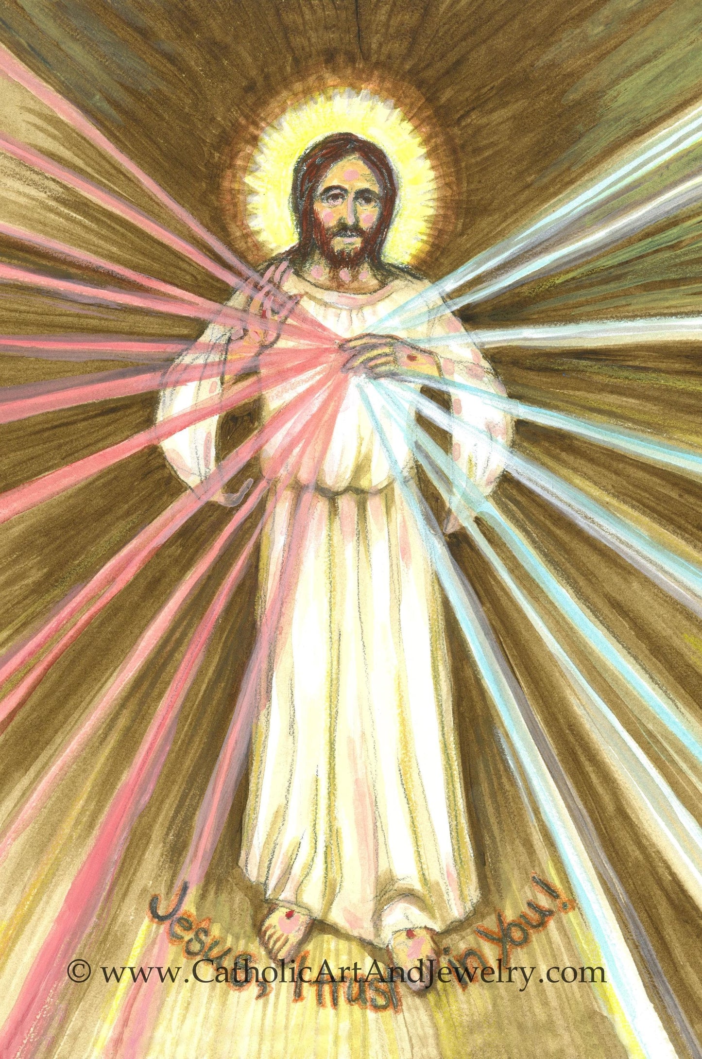 New! Chaplet of Divine Mercy Holy Cards – by Sue Kouma Johnson – pack of 10/100/1000