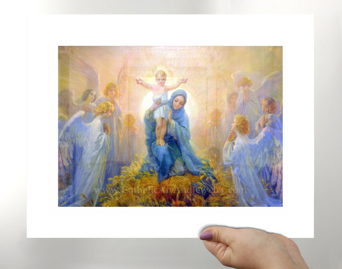 Adoration of the Angels – Cleto Luzzi – Catholic Art Print – Christmas – Unique Catholic Gift – Archival Quality - Catholic Art and Jewelry