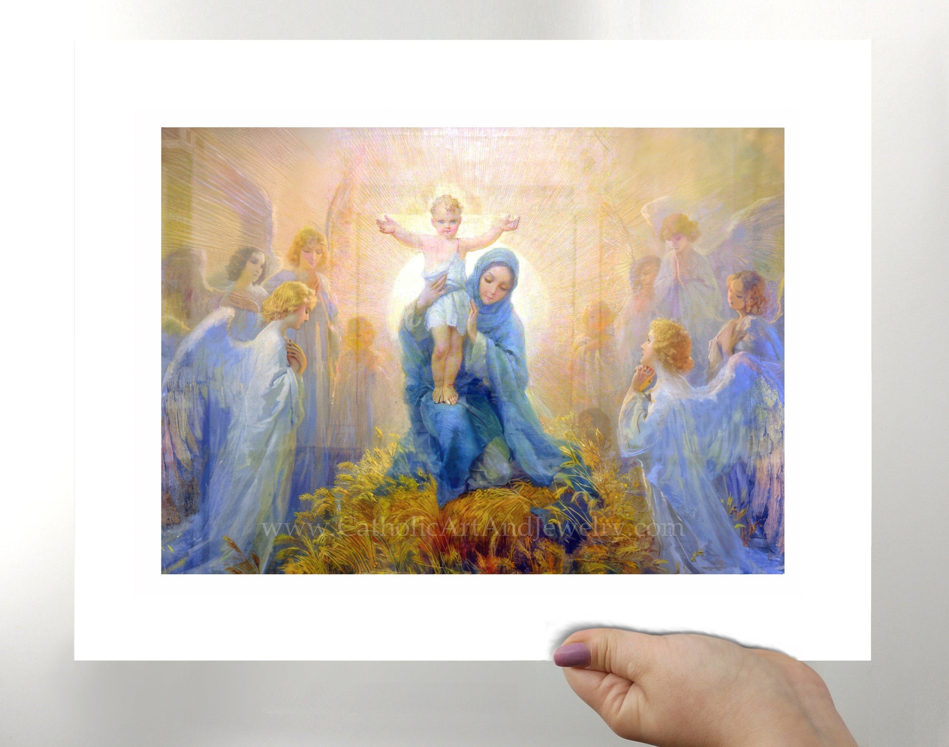 Adoration of the Angels – Cleto Luzzi – Catholic Art Print – Christmas – Unique Catholic Gift – Archival Quality - Catholic Art and Jewelry