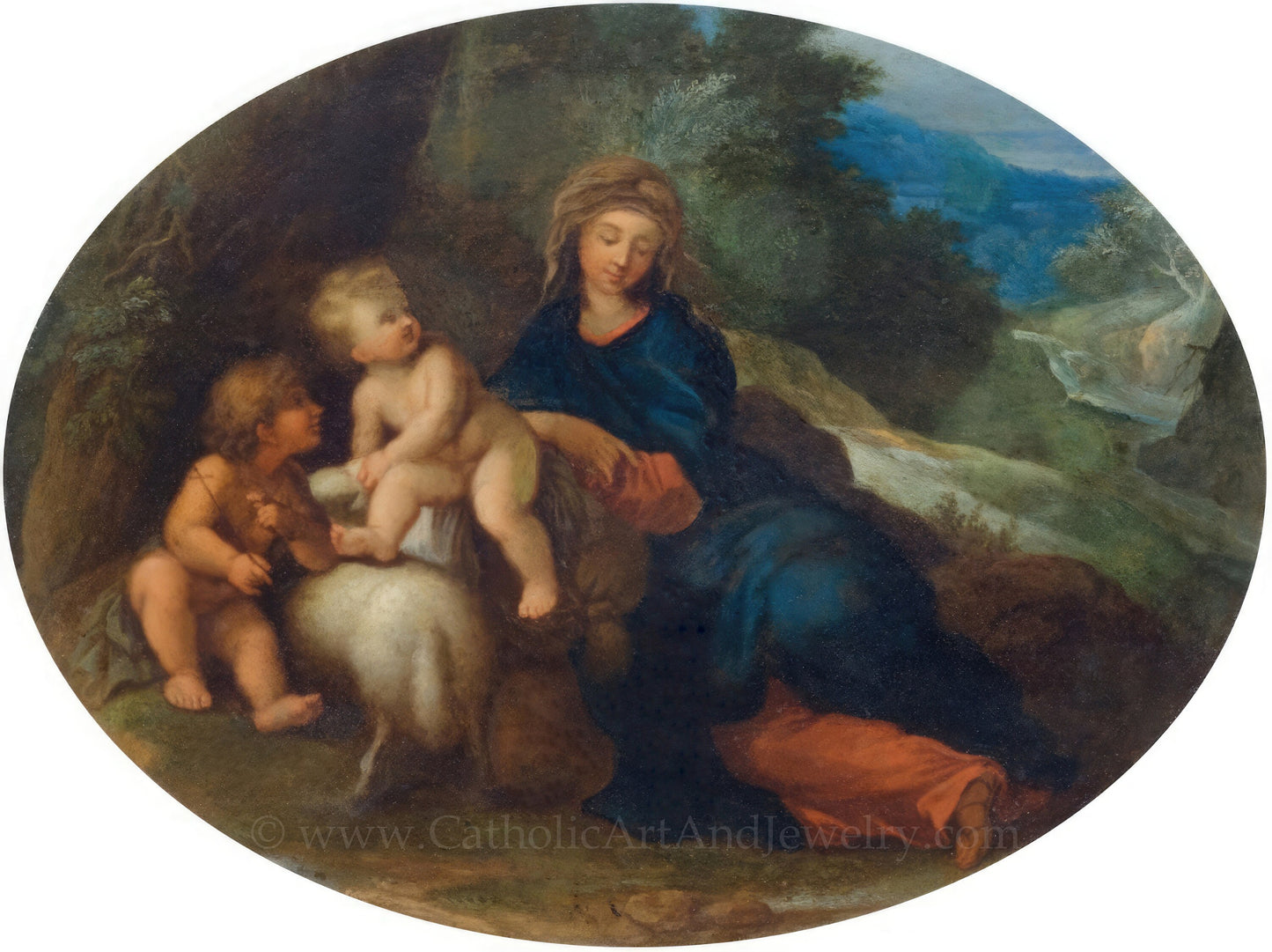 New! Madonna and Child Oval – Framed – Beautiful Catholic Art – Catholic Gift – Archival Quality