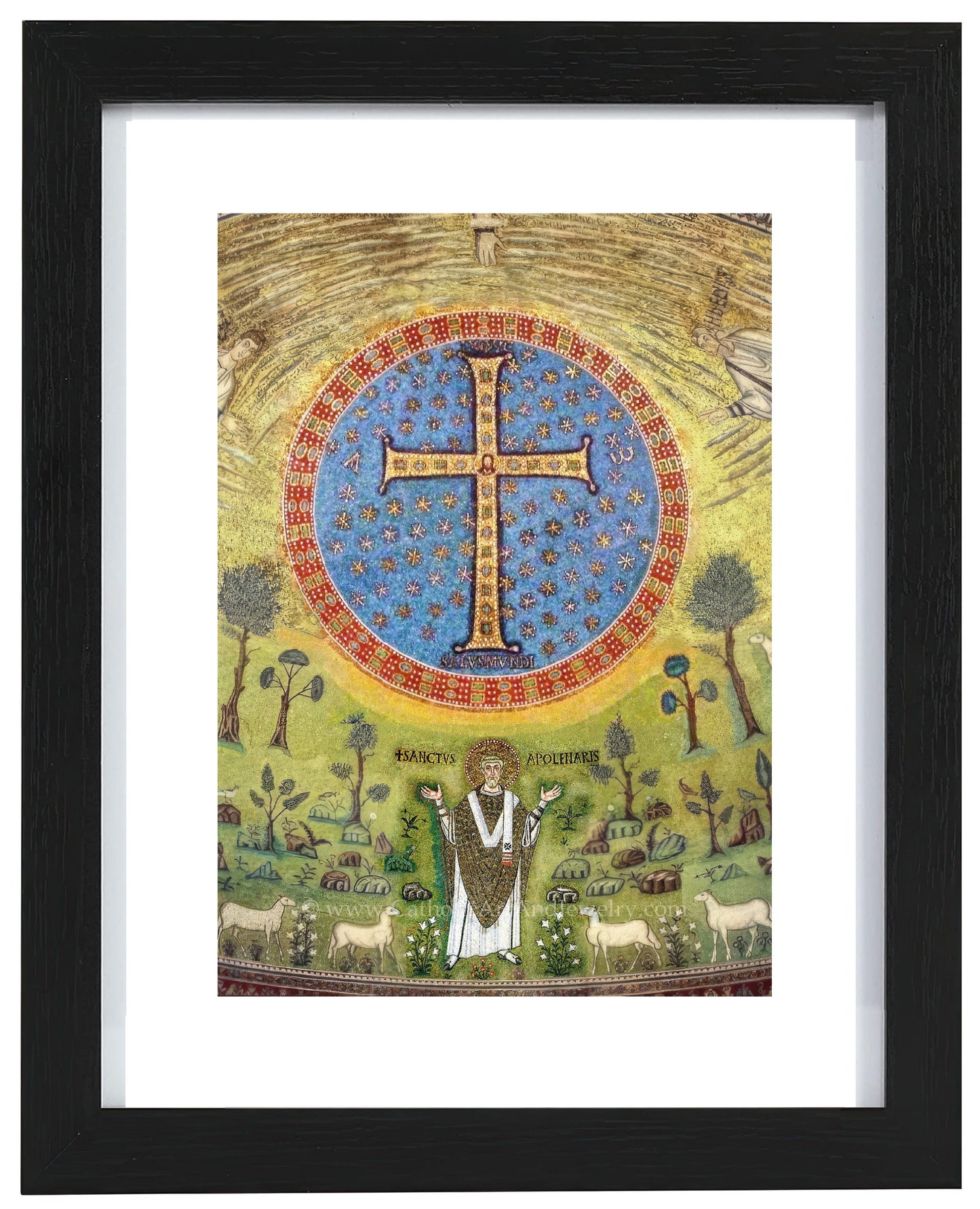Apollinare's Cross – 6th Century Mosaic – Catholic Art – Archival Quality - Catholic Art and Jewelry