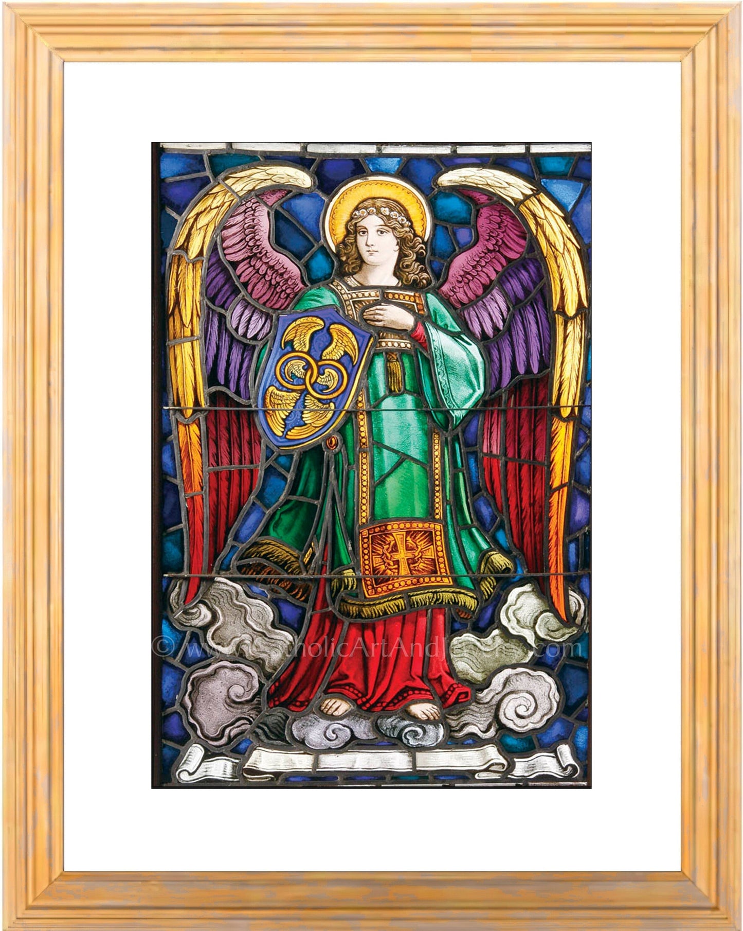 Archangel Michael – based on a Vintage Stained Glass Window – Catholic Art Print - Catholic Art and Jewelry