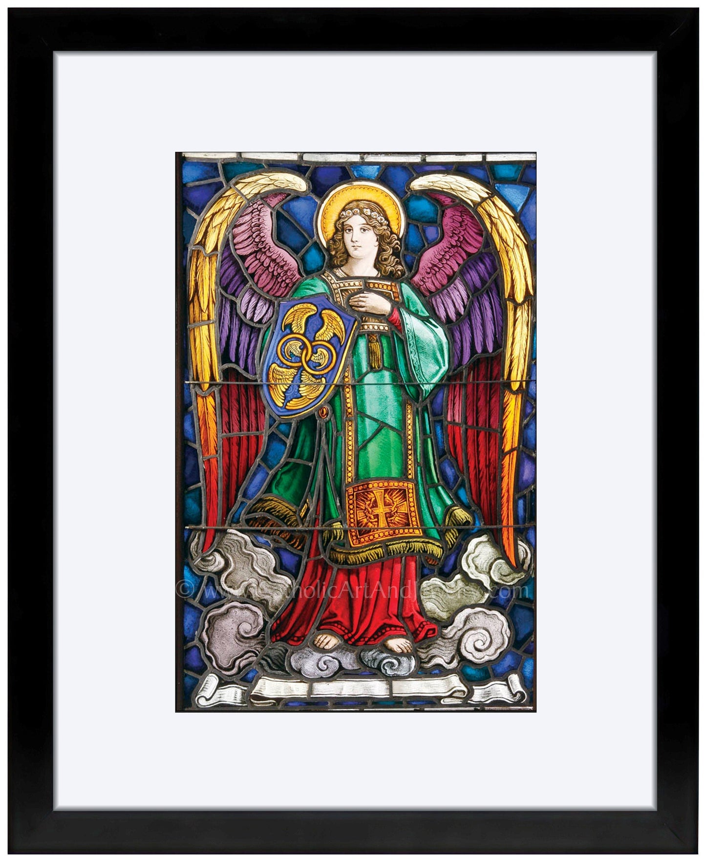 Archangel Michael – based on a Vintage Stained Glass Window – Catholic Art Print - Catholic Art and Jewelry