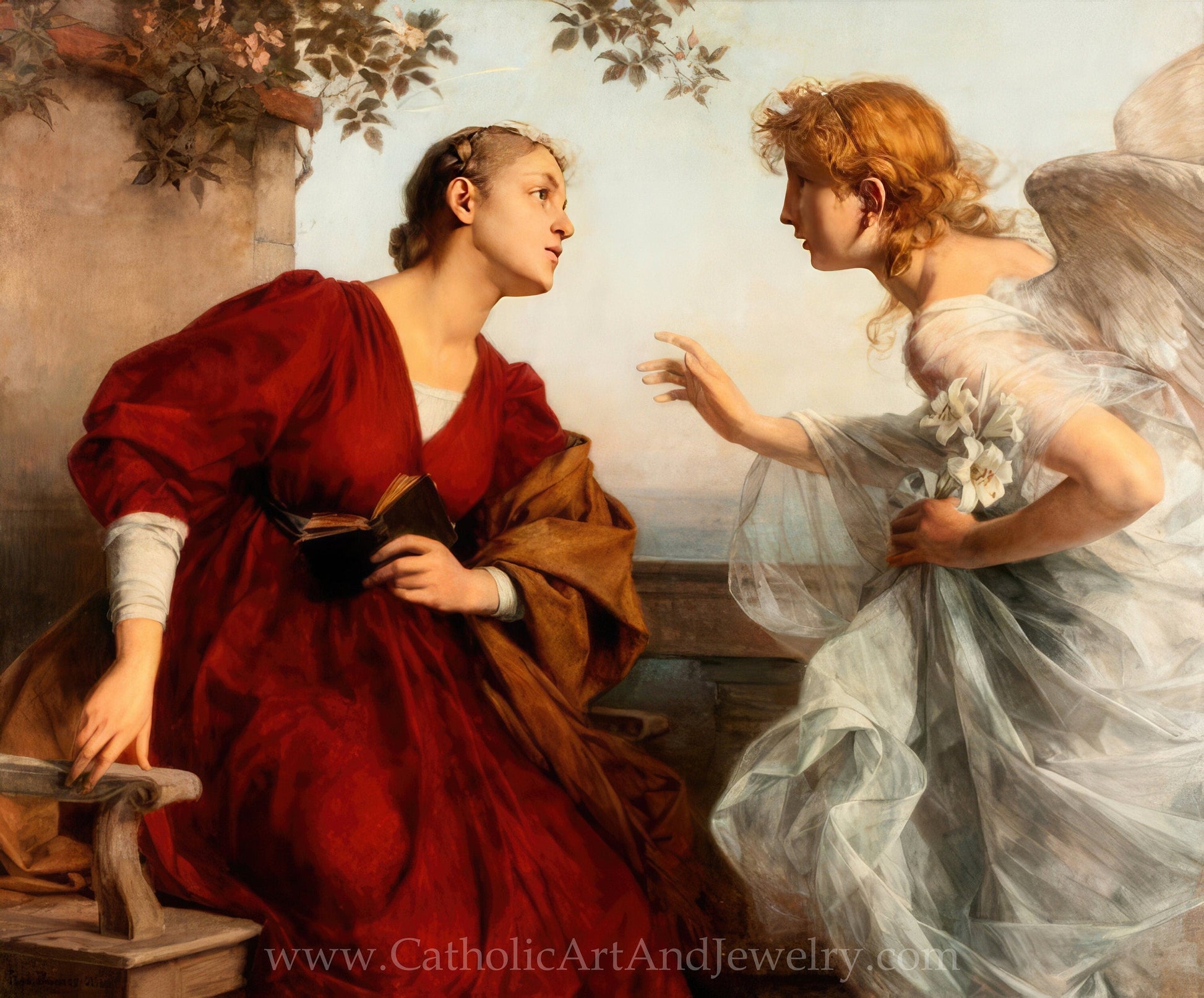 Ave Maria "The Annunciation" – Rudolf Bacher – 5 Sizes – Catholic Art Print - Catholic Art and Jewelry