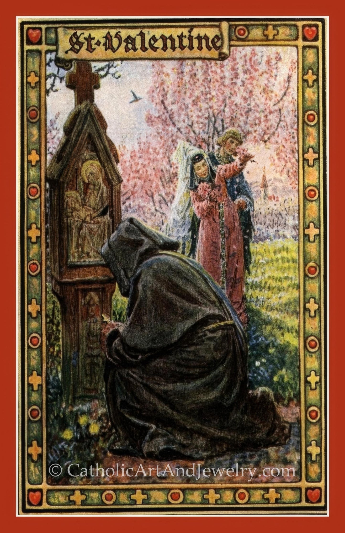 New! Valentine #5 – pack of 10/100/1000 – Restored Vintage Holy Card