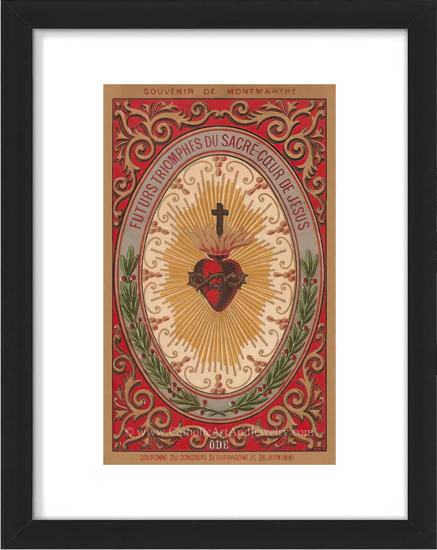 a painting of a heart with a cross on it