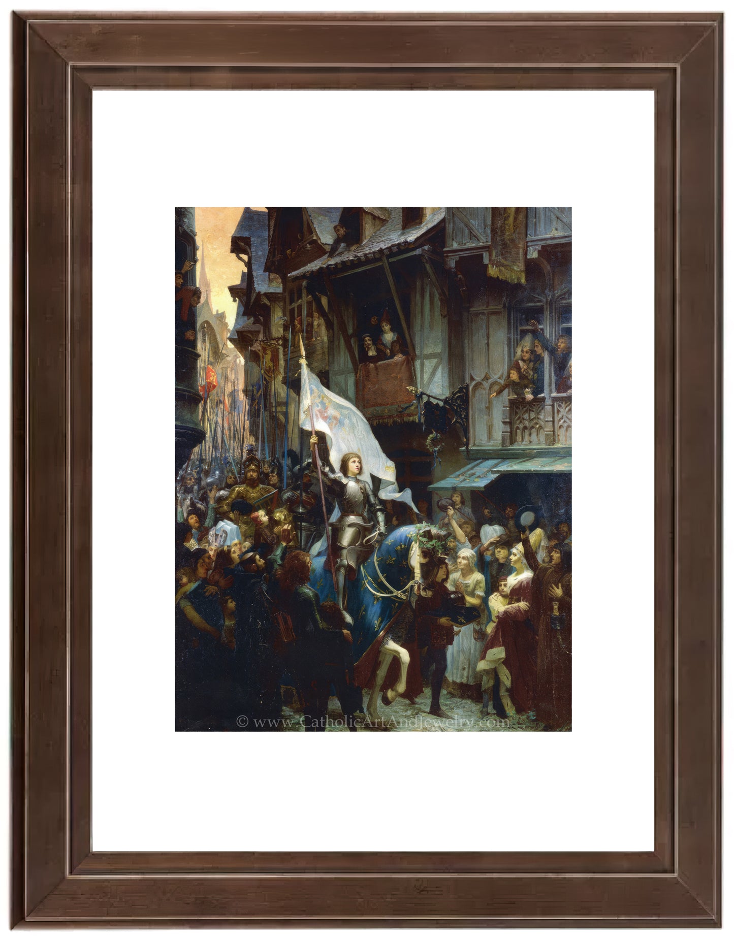 a painting of a man holding a white flag