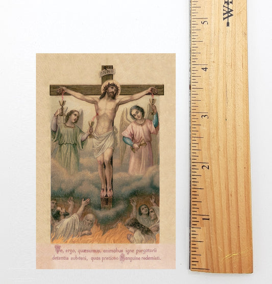 Prayer for the Holy Souls in Purgatory – St. Gertrude's Prayer – Restored Vintage Holy Card / Funeral Card – pack of 10/100/1000