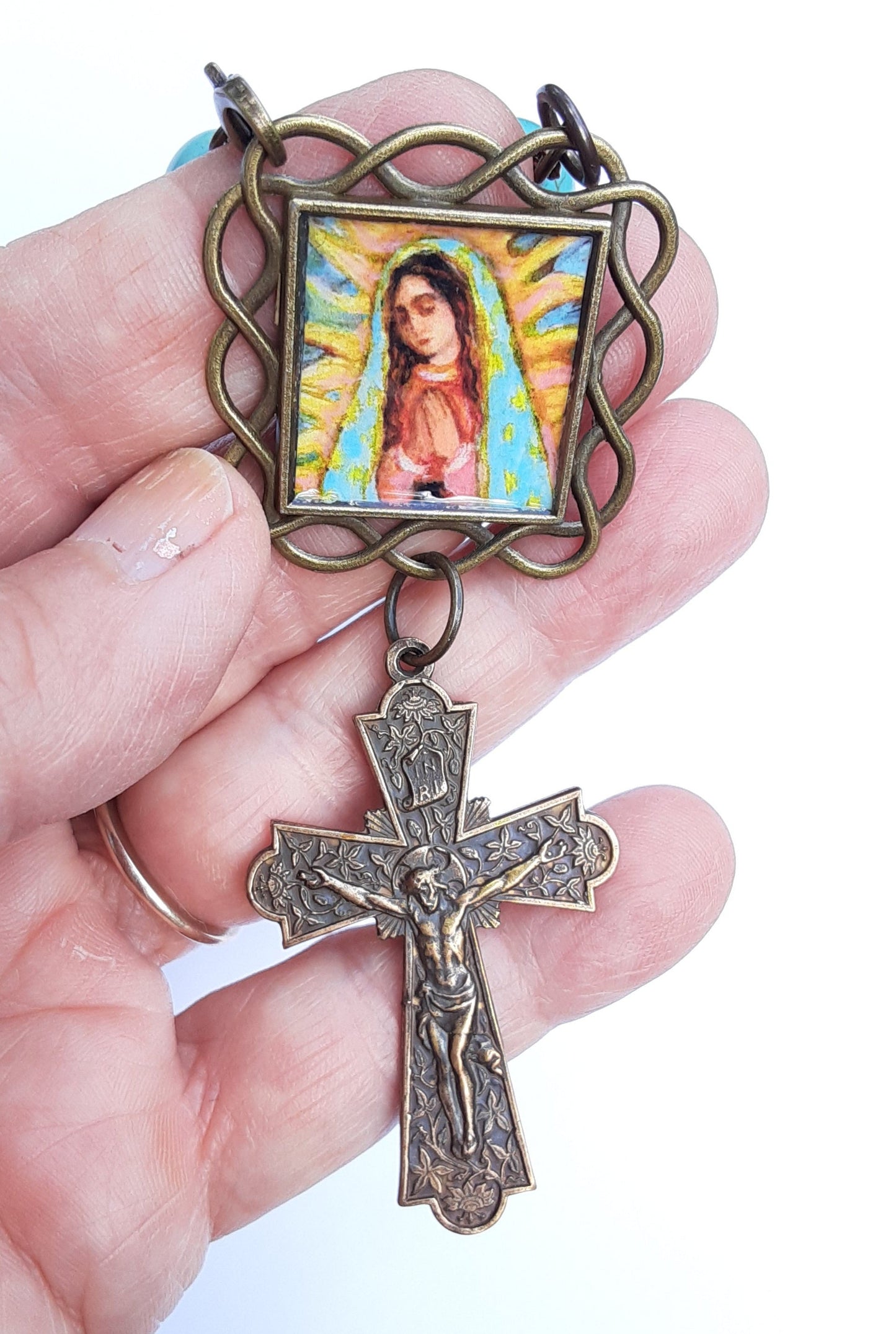 Blue Guadalupe Single Decade Rosary - Catholic Art and Jewelry