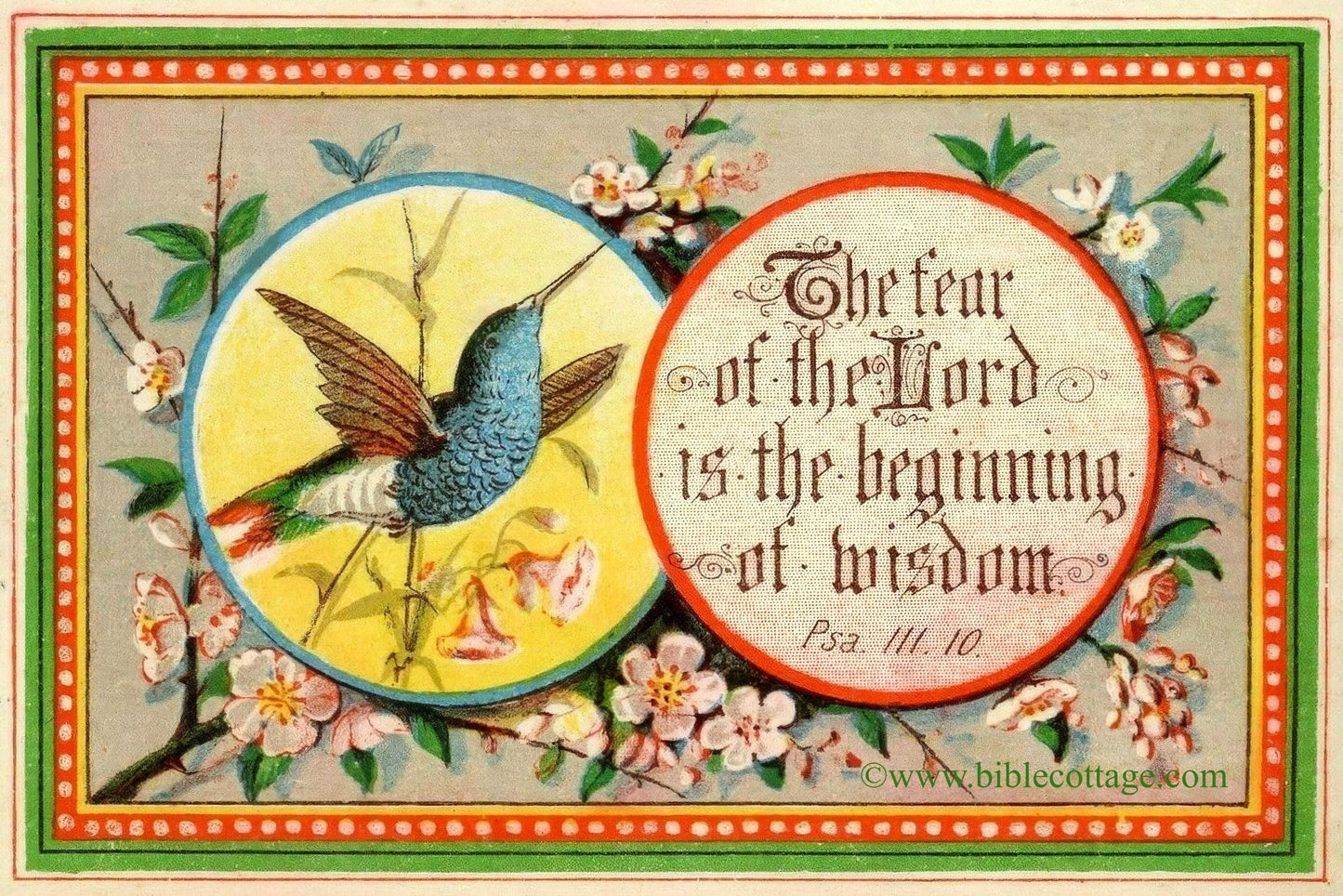 The Fear of the Lord Is the Beginning of Wisdom – Psalm 3:10 – Vintage Bible Art – Inspiring and Encouraging