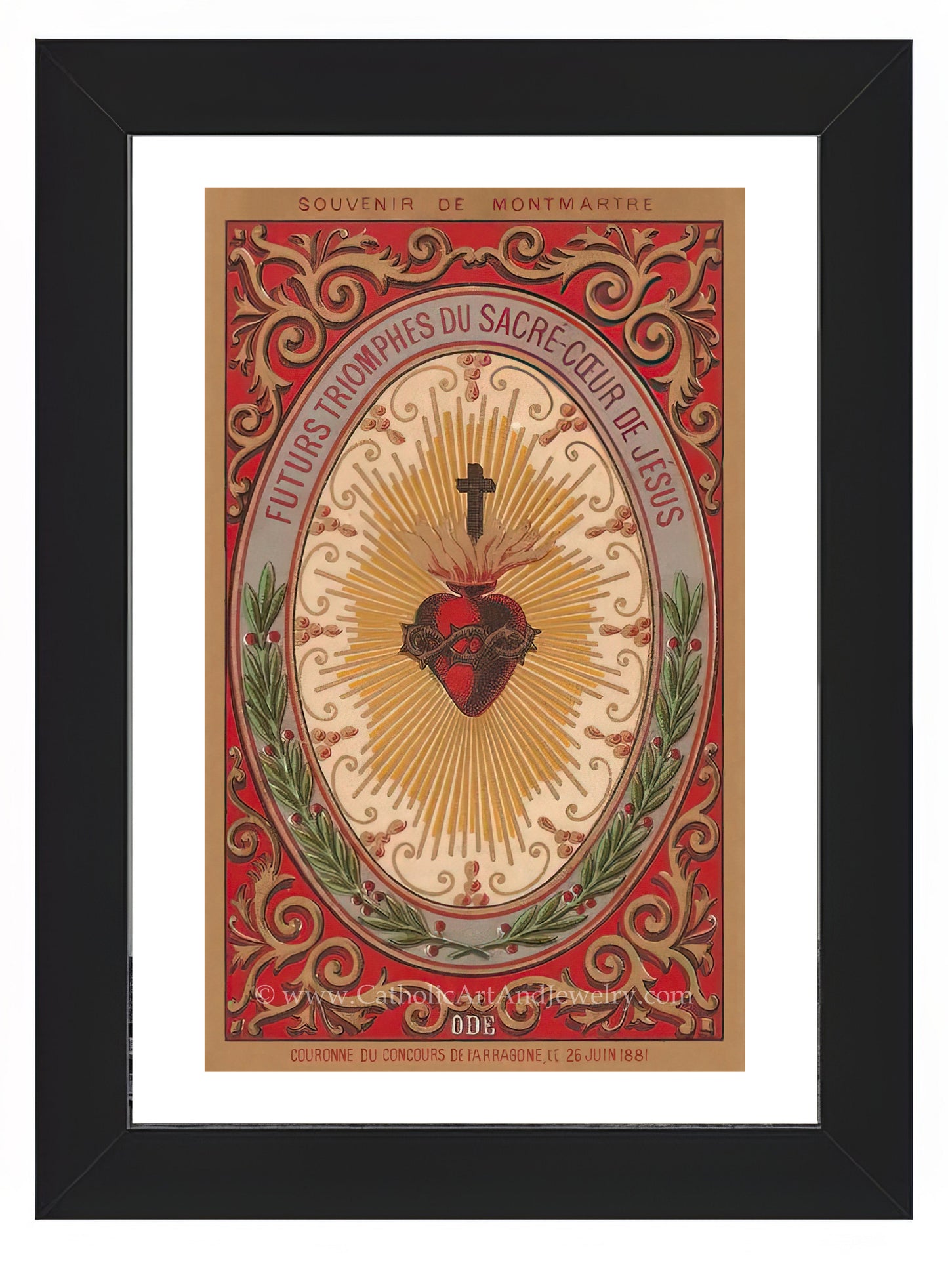 a painting of a heart with a cross on it