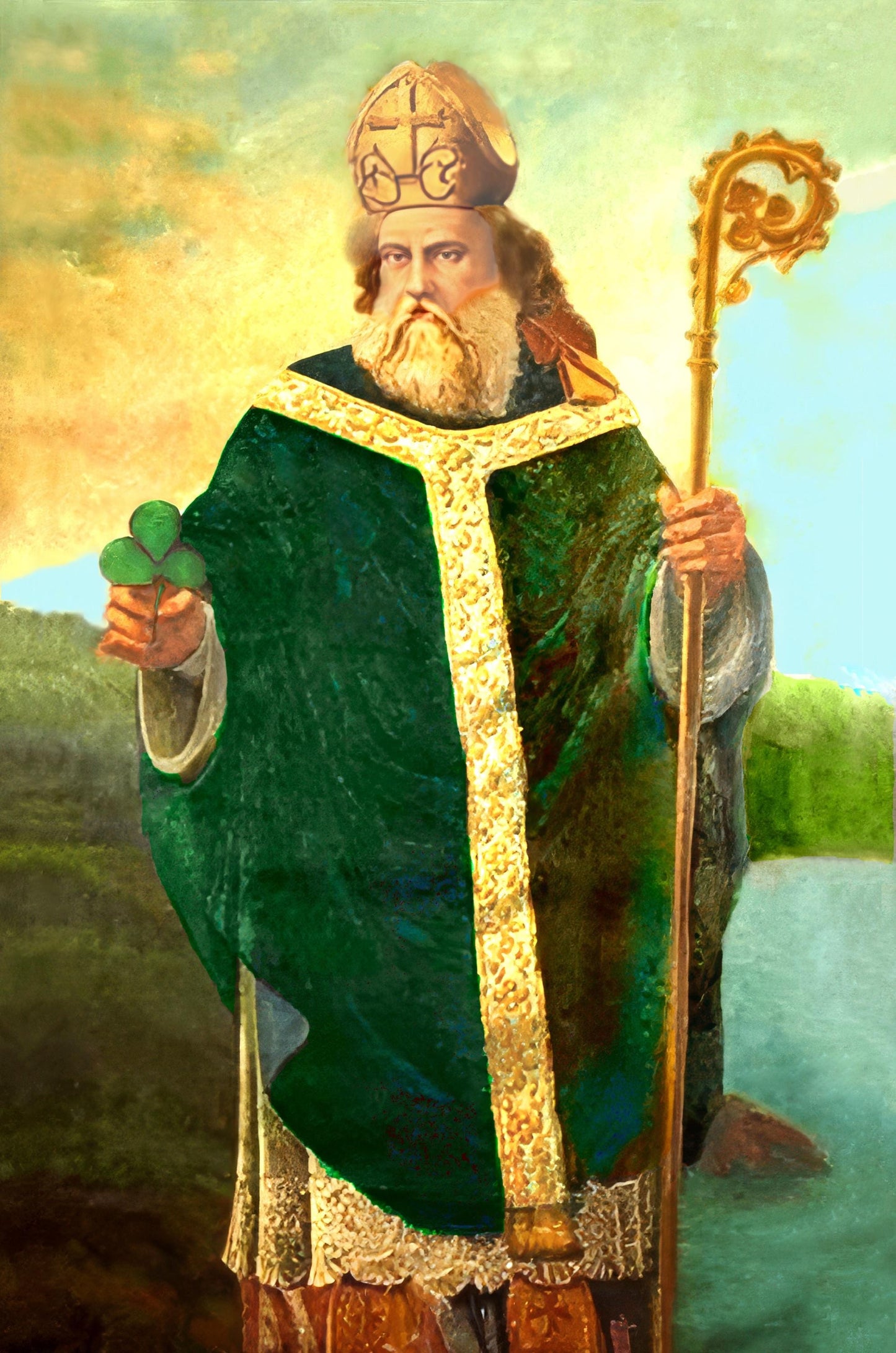 New! St. Patrick Holy Card – Based on a Vintage Holy Card – pack of 10/100/1000