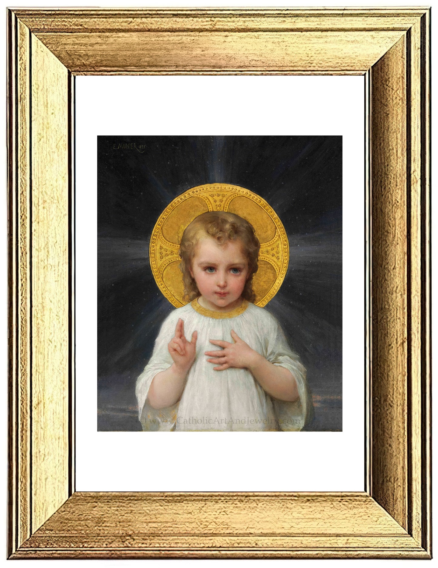 a painting of a little girl with a halo